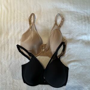 Third Love - set of 2 - plunge bra - 34G- tan & black